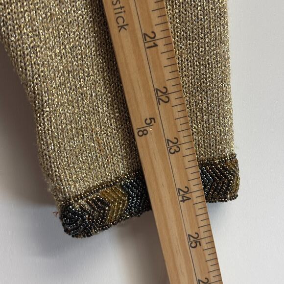 Vintage Valerie Stevens Women Beaded Glam Old Money Cardigan Sweater Size M Gold - Picture 7 of 9